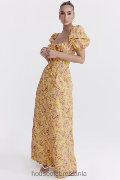 îmbrăcăminte House of CB rochie de soare cu maneci bufante cu imprimeu unt felizia X4F68247