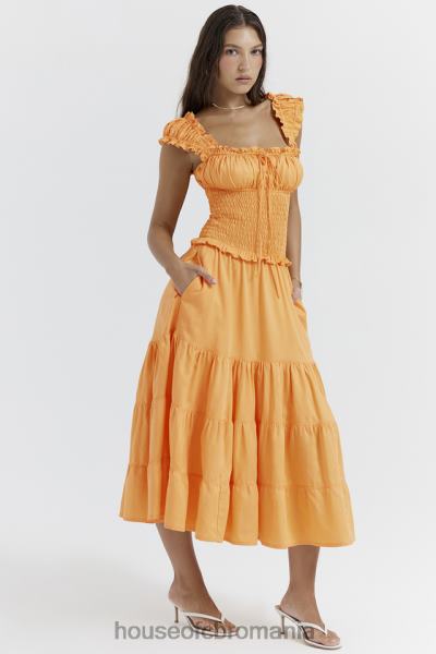 îmbrăcăminte House of CB rochie de soare în frunze mandarine phedra X4F68203