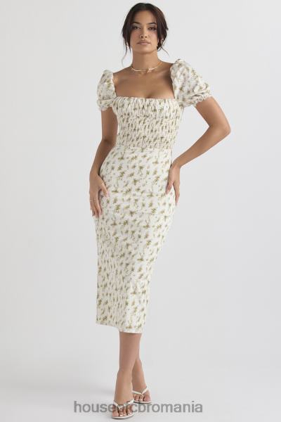 îmbrăcăminte House of CB rochie de soare încrețită cu imprimeu de grădină bellucci X4F68425
