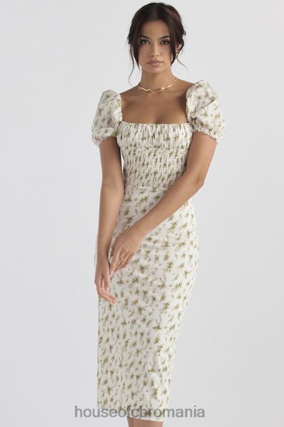 îmbrăcăminte House of CB rochie de soare încrețită cu imprimeu de grădină bellucci X4F68425