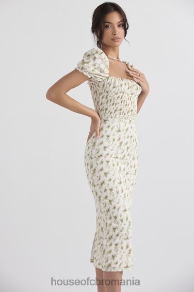 îmbrăcăminte House of CB rochie de soare încrețită cu imprimeu de grădină bellucci X4F68425