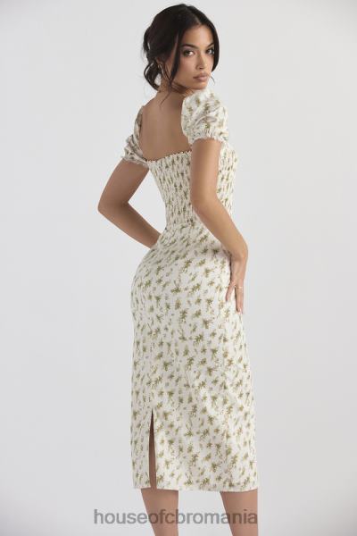îmbrăcăminte House of CB rochie de soare încrețită cu imprimeu de grădină bellucci X4F68425