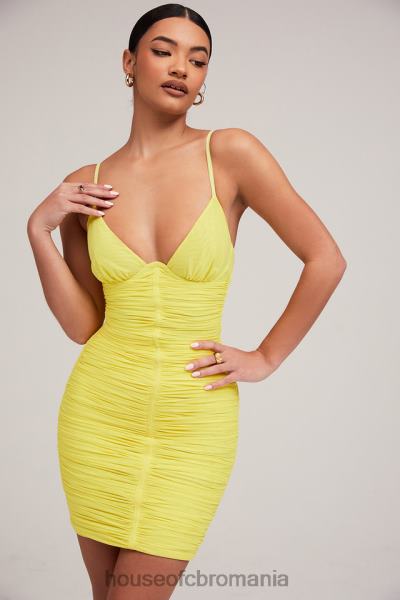 îmbrăcăminte House of CB mistress rocks spotlight rochie din plasă cu lămâie X4F68578