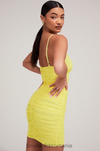 îmbrăcăminte House of CB mistress rocks spotlight rochie din plasă cu lămâie X4F68578