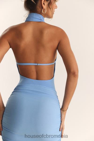 îmbrăcăminte House of CB rochie anura albastru moale tricot halter X4F68198