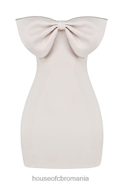 îmbrăcăminte House of CB rochie ariella ivory satin cu fundita impodobita cu cristale X4F68359