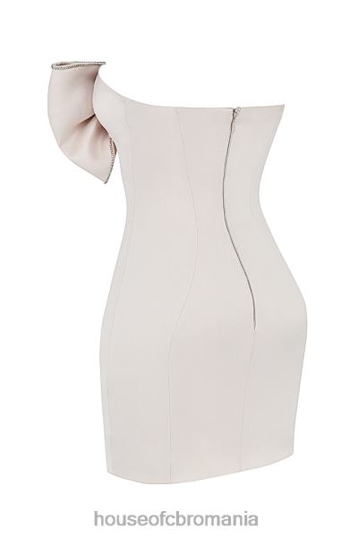 îmbrăcăminte House of CB rochie ariella ivory satin cu fundita impodobita cu cristale X4F68359