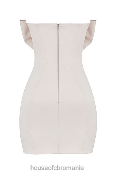 îmbrăcăminte House of CB rochie ariella ivory satin cu fundita impodobita cu cristale X4F68359