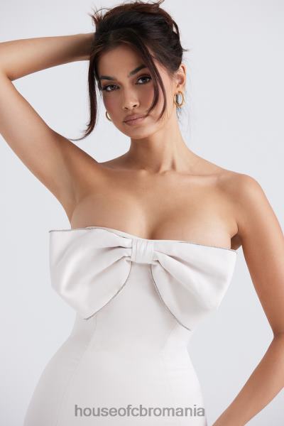 îmbrăcăminte House of CB rochie ariella ivory satin cu fundita impodobita cu cristale X4F68359