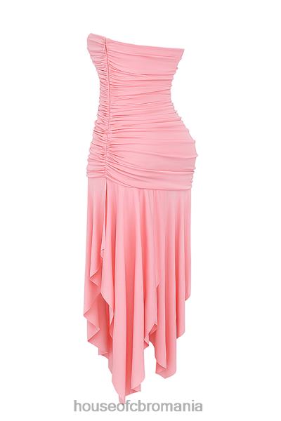 îmbrăcăminte House of CB rochie asimetrică adunată ivana caise X4F68209
