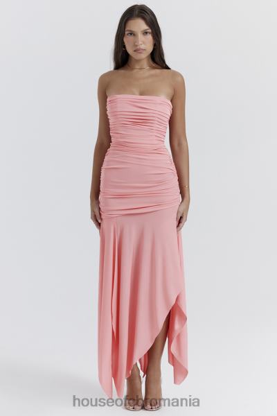 îmbrăcăminte House of CB rochie asimetrică adunată ivana caise X4F68209