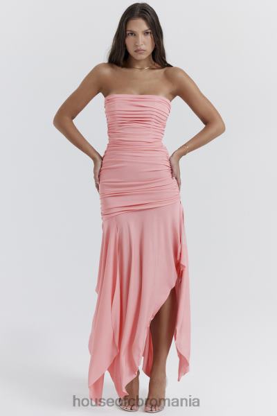 îmbrăcăminte House of CB rochie asimetrică adunată ivana caise X4F68209