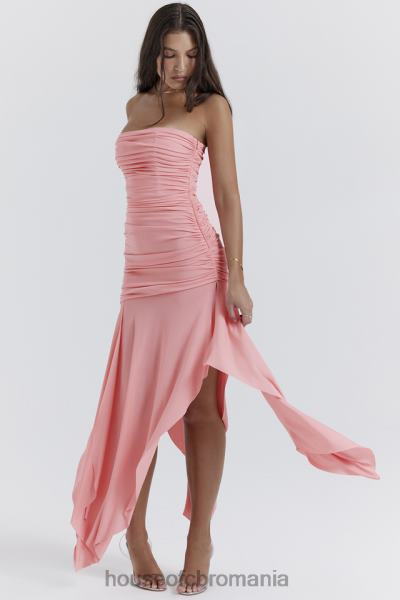 îmbrăcăminte House of CB rochie asimetrică adunată ivana caise X4F68209