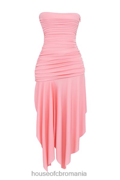 îmbrăcăminte House of CB rochie asimetrică adunată ivana caise X4F68209
