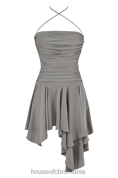 îmbrăcăminte House of CB rochie asimetrica adunata de fum valeria X4F68364
