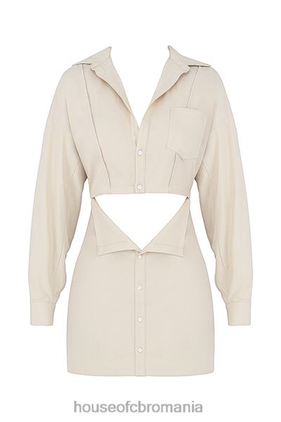 îmbrăcăminte House of CB rochie camasa decupata in in bej julietta X4F68548