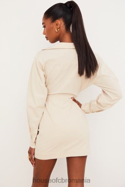 îmbrăcăminte House of CB rochie camasa decupata in in bej julietta X4F68548