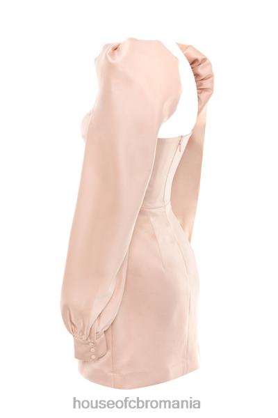 îmbrăcăminte House of CB rochie cherie blush din satin cu maneci bufante X4F68634