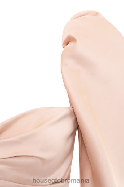 îmbrăcăminte House of CB rochie cherie blush din satin cu maneci bufante X4F68634
