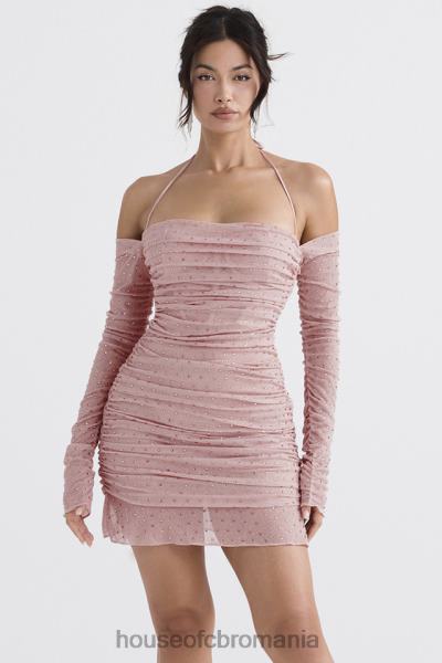 îmbrăcăminte House of CB rochie cristalizata estella roz moale X4F68331