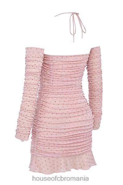 îmbrăcăminte House of CB rochie cristalizata estella roz moale X4F68331