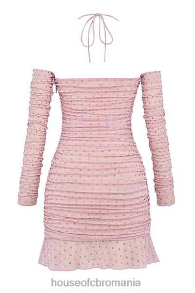 îmbrăcăminte House of CB rochie cristalizata estella roz moale X4F68331