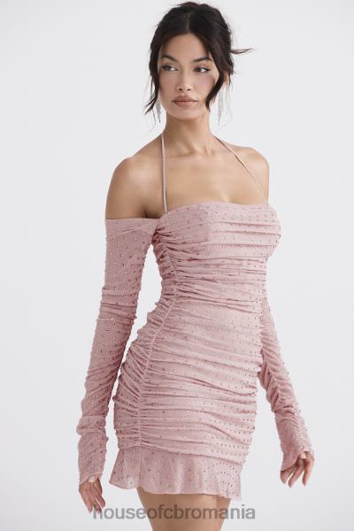 îmbrăcăminte House of CB rochie cristalizata estella roz moale X4F68331