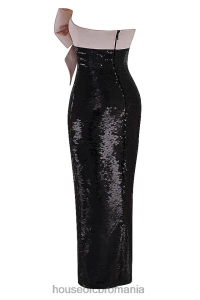 îmbrăcăminte House of CB rochie cu fundă fără bretele holly negru cu paiete X4F68341
