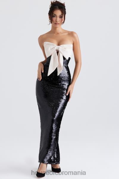 îmbrăcăminte House of CB rochie cu fundă fără bretele holly negru cu paiete X4F68341