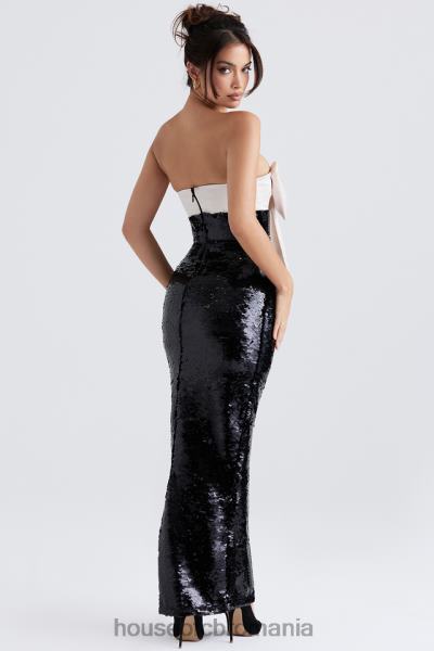 îmbrăcăminte House of CB rochie cu fundă fără bretele holly negru cu paiete X4F68341