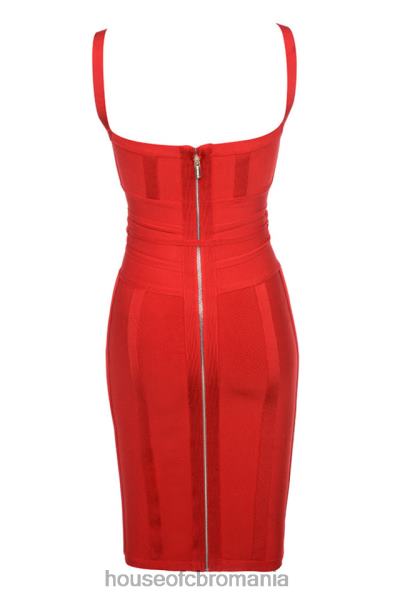 îmbrăcăminte House of CB rochie de bandaj în talie cu cravată roșie belice X4F68637