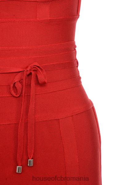 îmbrăcăminte House of CB rochie de bandaj în talie cu cravată roșie belice X4F68637