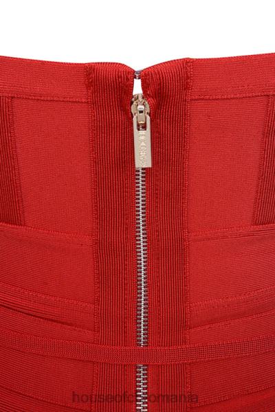 îmbrăcăminte House of CB rochie de bandaj în talie cu cravată roșie belice X4F68637