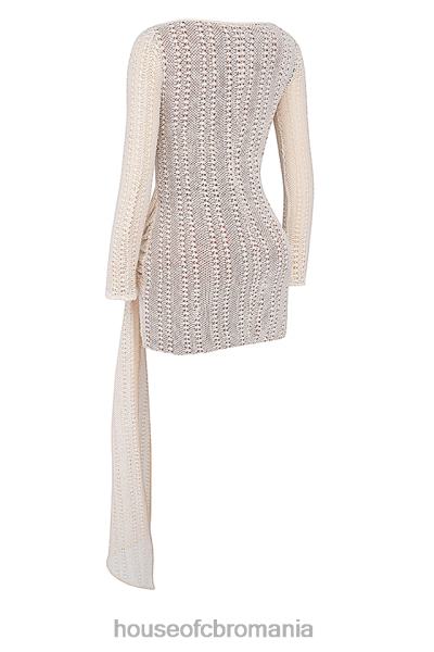 îmbrăcăminte House of CB rochie din dantelă din tricot natural carmelita X4F68175
