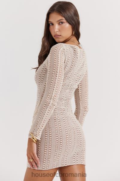 îmbrăcăminte House of CB rochie din dantelă din tricot natural carmelita X4F68175