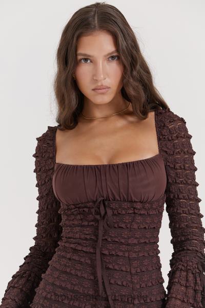 îmbrăcăminte House of CB rochie din dantela marisa espresso X4F68164