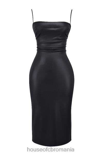 îmbrăcăminte House of CB rochie din piele vegană neagră jalena din dantelă la spate X4F68127