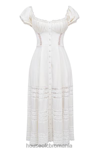 îmbrăcăminte House of CB rochie eviana ivory din matase reala cu maneci bufante X4F68229