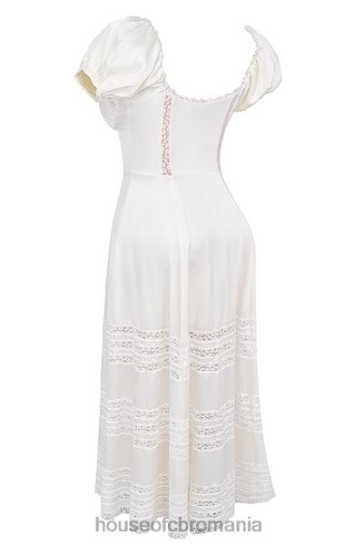 îmbrăcăminte House of CB rochie eviana ivory din matase reala cu maneci bufante X4F68229