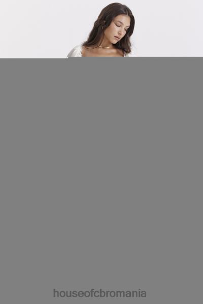 îmbrăcăminte House of CB rochie eviana ivory din matase reala cu maneci bufante X4F68229