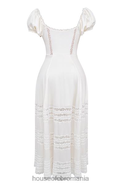 îmbrăcăminte House of CB rochie eviana ivory din matase reala cu maneci bufante X4F68229
