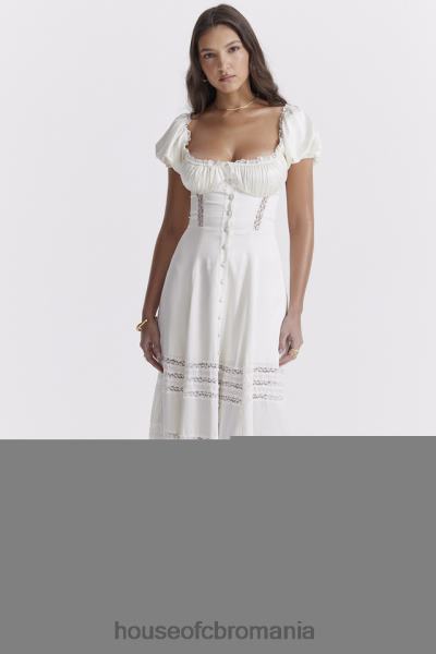 îmbrăcăminte House of CB rochie eviana ivory din matase reala cu maneci bufante X4F68229