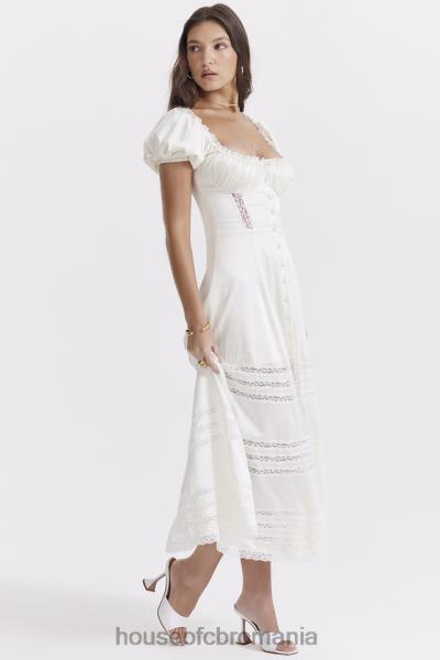 îmbrăcăminte House of CB rochie eviana ivory din matase reala cu maneci bufante X4F68229