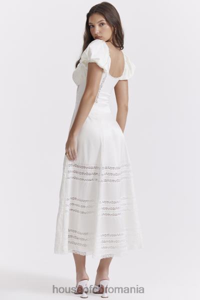 îmbrăcăminte House of CB rochie eviana ivory din matase reala cu maneci bufante X4F68229