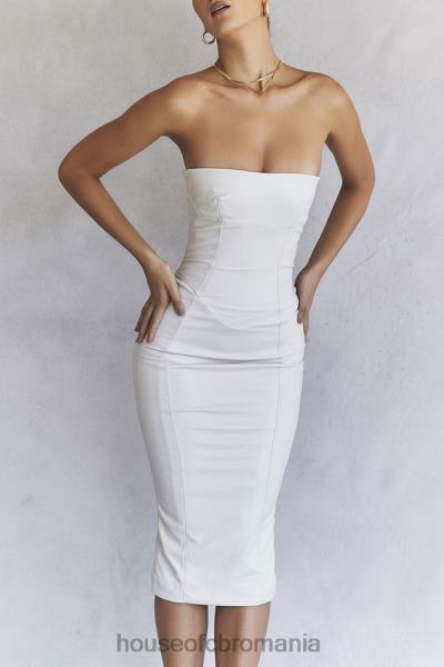 îmbrăcăminte House of CB rochie fără bretele din piele vegană camilla ivory X4F68381