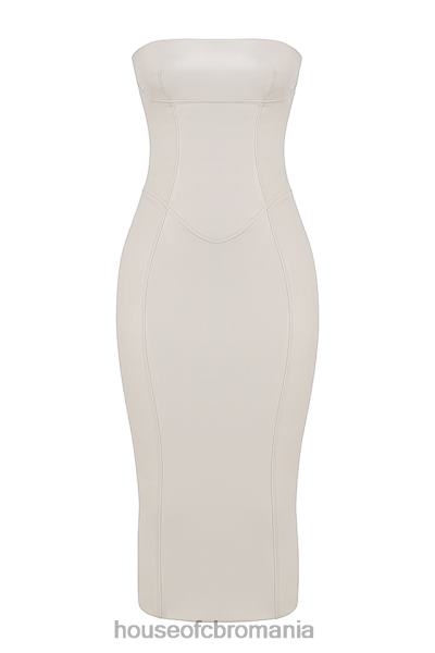 îmbrăcăminte House of CB rochie fără bretele din piele vegană camilla ivory X4F68381