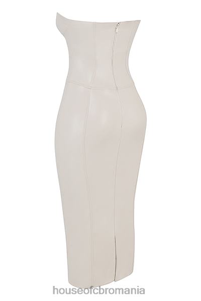 îmbrăcăminte House of CB rochie fără bretele din piele vegană camilla ivory X4F68381