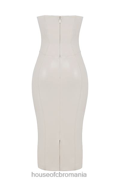 îmbrăcăminte House of CB rochie fără bretele din piele vegană camilla ivory X4F68381