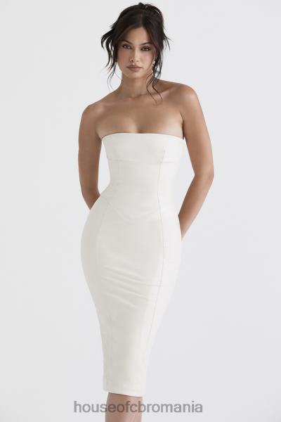 îmbrăcăminte House of CB rochie fără bretele din piele vegană camilla ivory X4F68381