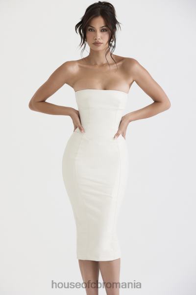 îmbrăcăminte House of CB rochie fără bretele din piele vegană camilla ivory X4F68381